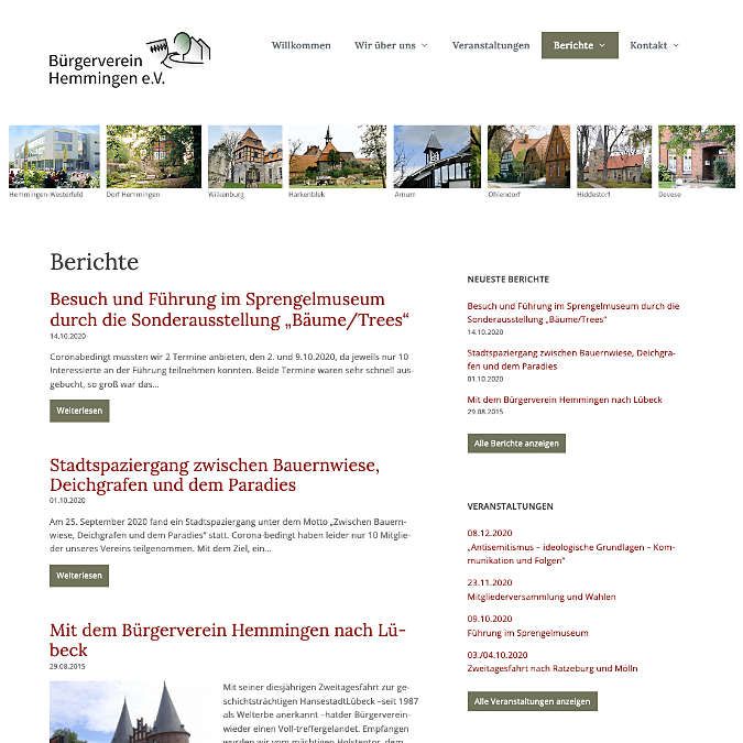 Website Bürgerverein Hemmingen